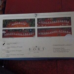 Fort satin finish pewter NOEL train, 8 pc in the box